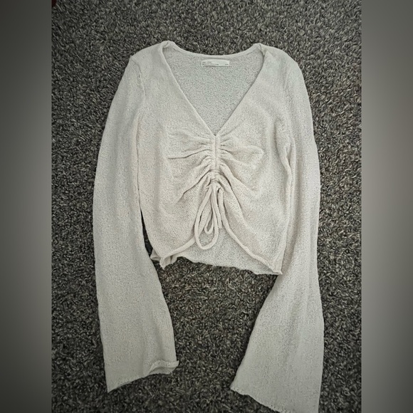 OAK + FORT ruched crop blouse - Picture 2 of 3
